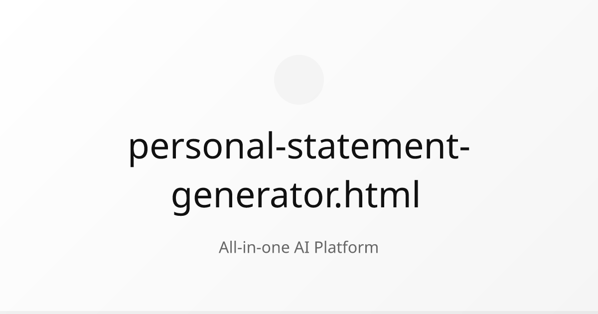 Personal statement generator html chatlabs